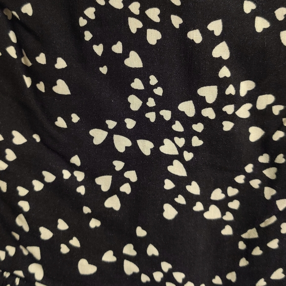 Aritzia Talula size 6 Black Heart Print Ruffle Mini Dress - Picture 4 of 4